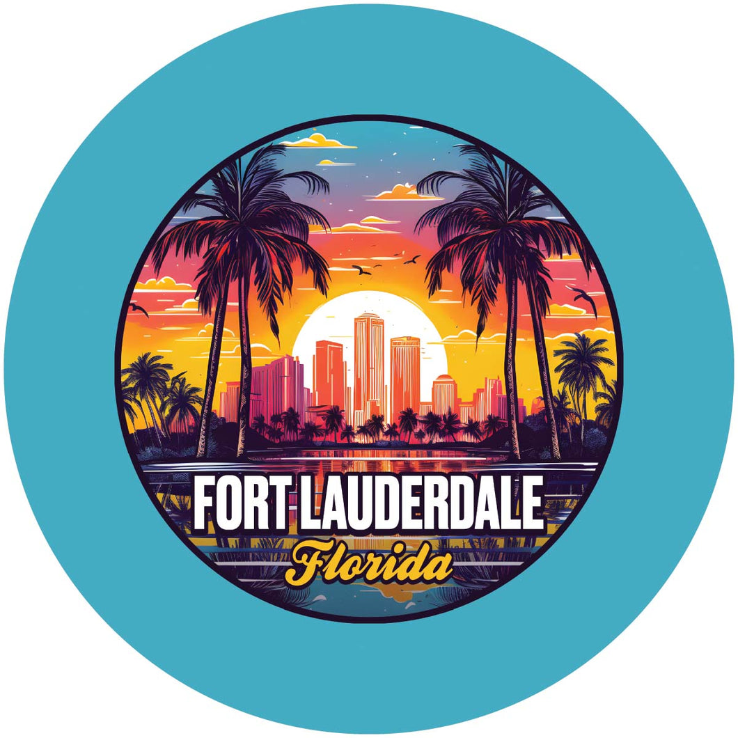 Fort Lauderdale Florida Design B Souvenir Coaster Paper 4 Pack 
