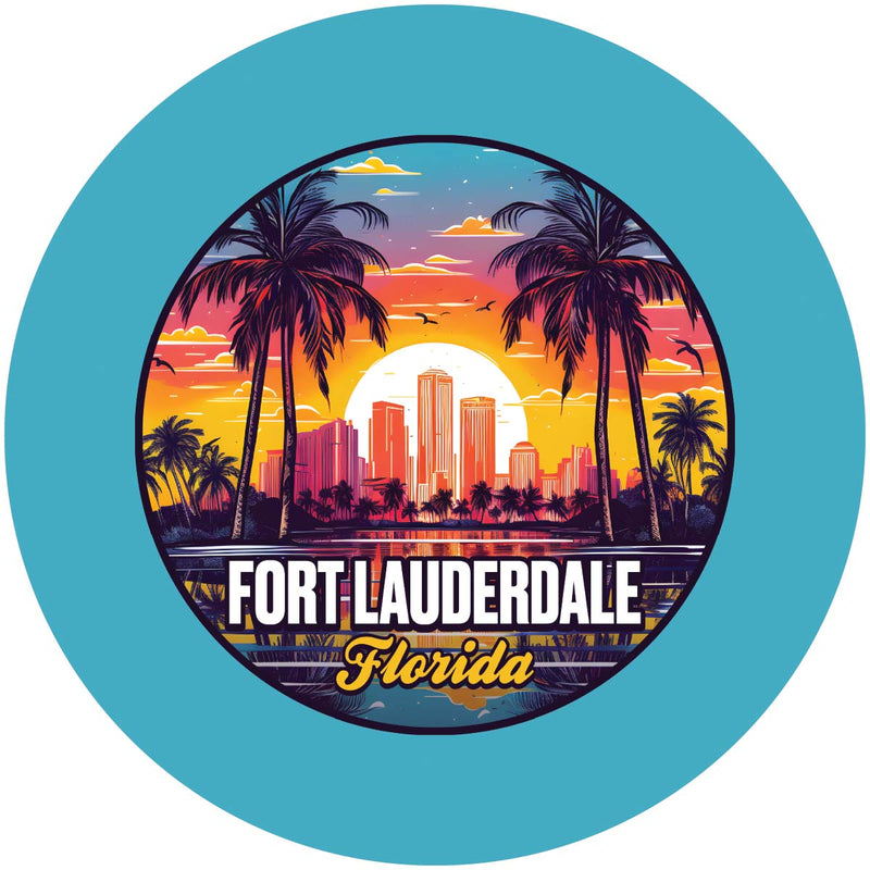 Fort Lauderdale Florida Design B Souvenir Coaster Paper 4 Pack 