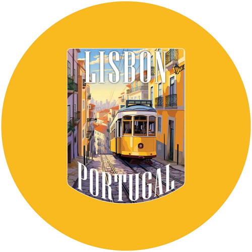 Lisbon Portugal Design A Souvenir Coaster Paper 4 Pack