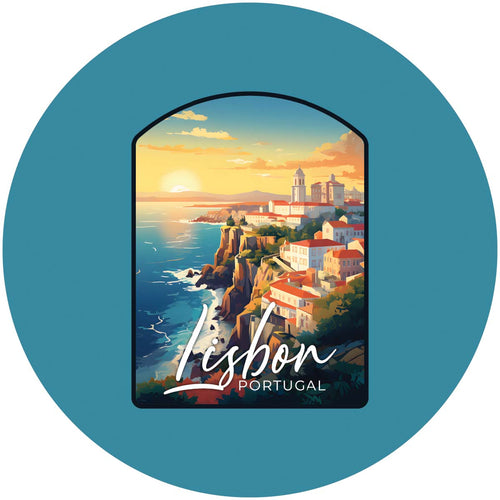 Lisbon Portugal Design B Souvenir Coaster Paper 4 Pack