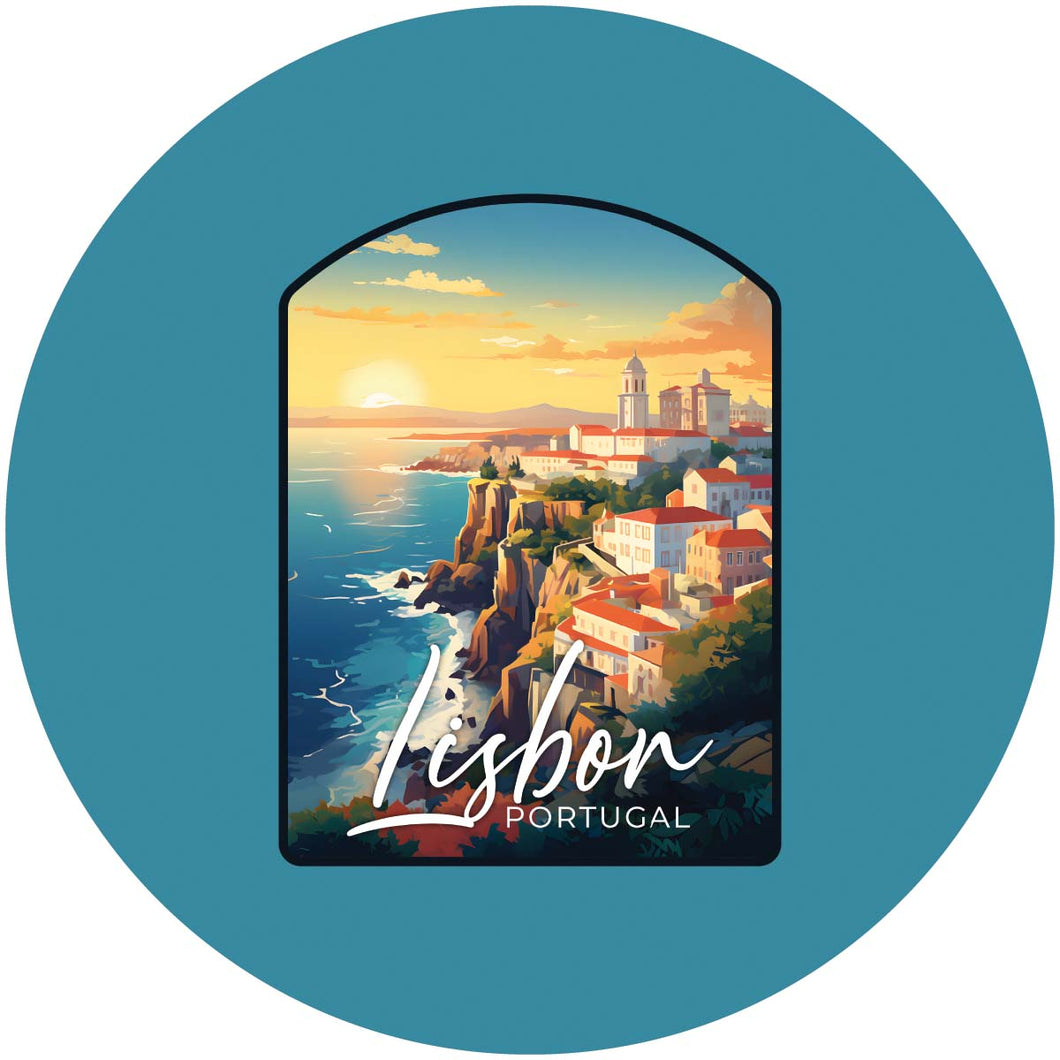 Lisbon Portugal Design B Souvenir Coaster Paper 4 Pack