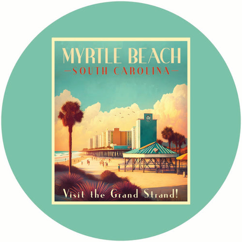 Myrtle Beach South Carolina Design A Souvenir Coaster Paper 4 Pack 