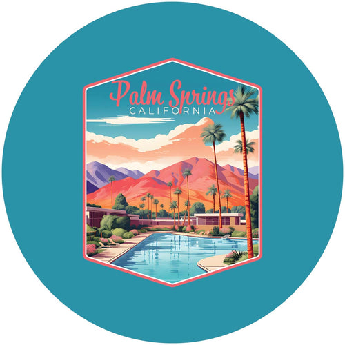 Palm Springs California Design B Souvenir Coaster Paper 4 Pack 