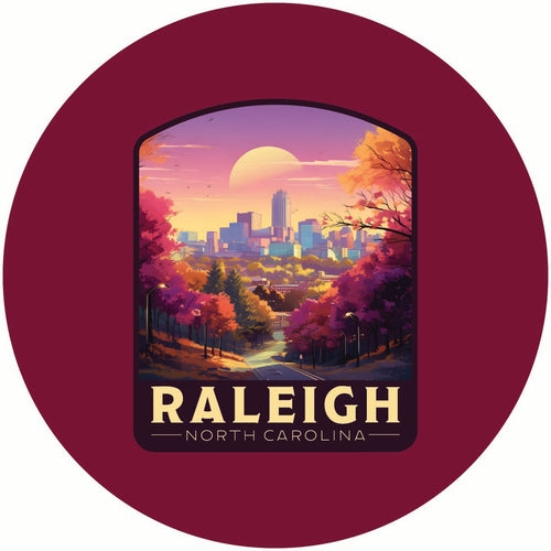 Raleigh North Carolina City of Oaks Design Souvenir Coaster Paper 4 Pack 