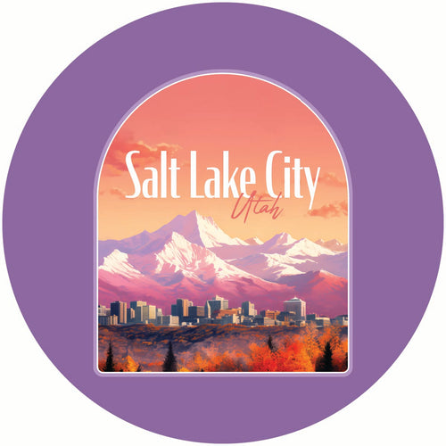 Salt Lake City Utah Design C Souvenir Coaster Paper 4 Pack 