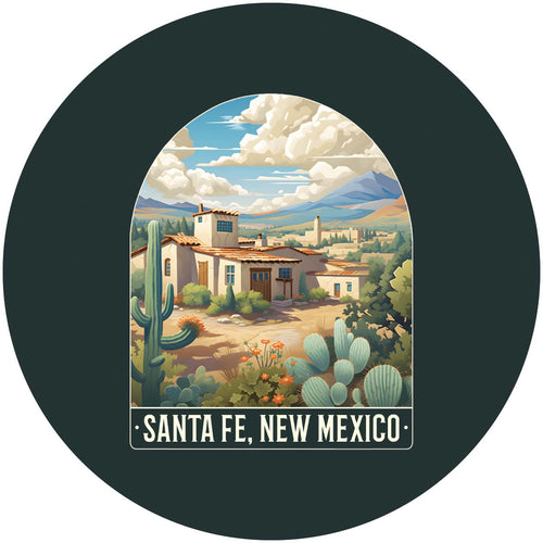 Santa Fe New Mexico Design C Souvenir Coaster Paper 4 Pack 