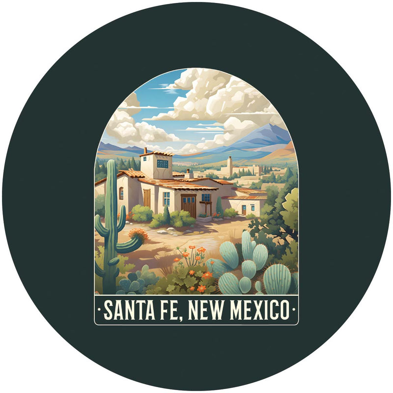 Santa Fe New Mexico Design C Souvenir Coaster Paper 4 Pack 