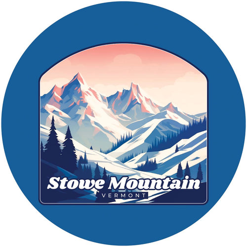 Stowe Mountain Vermont Design A Souvenir Coaster Paper 4 Pack 
