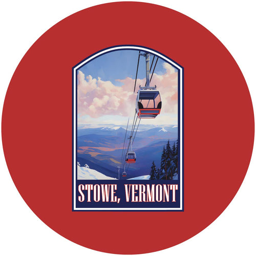 Stowe Mountain Vermont Design B Souvenir Coaster Paper 4 Pack 