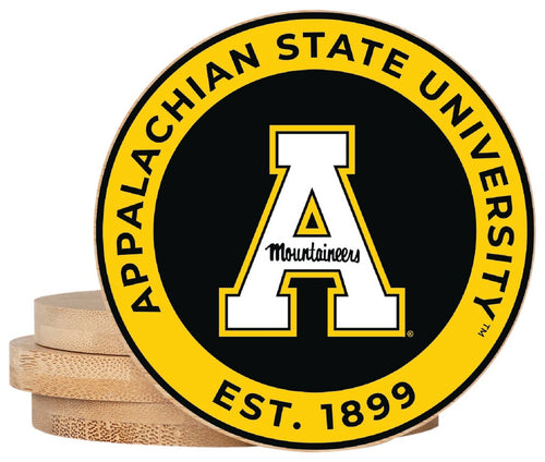 Appalachian State Coaster Wooden 3.5 x 3.5-Inch 4 Pack Officially Licensed Collegiate Product 
