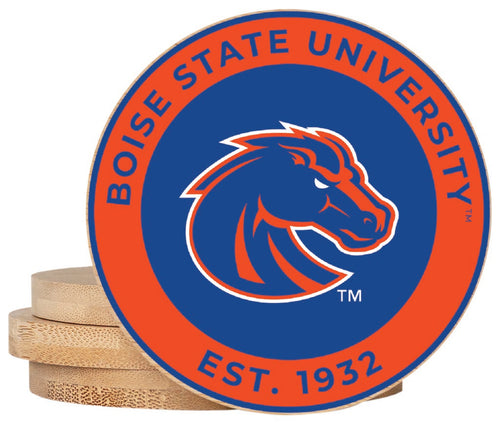 Boise State Broncos Coaster Wooden 3.5 x 3.5-Inch 4 Pack Officially Licensed Collegiate Product 