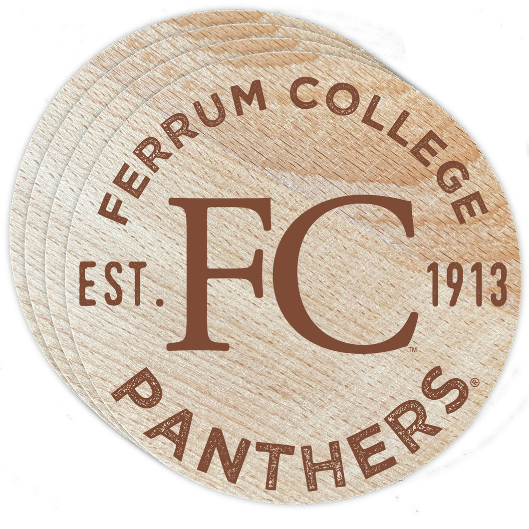 Ferrum College Wood Coaster Engraved 4-Pack Officially Licensed