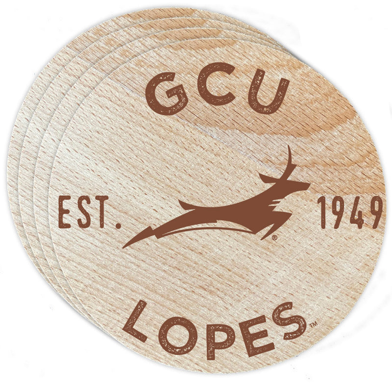 Grand Canyon University Lopes Officially Licensed Wood Coasters (4-Pack) - Laser Engraved, Never Fade Design
