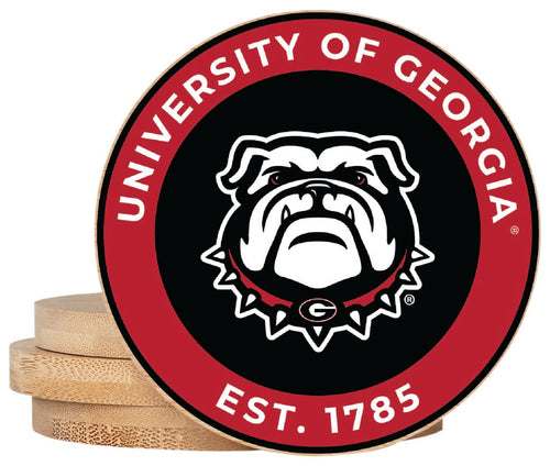 Georgia Bulldogs Coaster Wooden 3.5 x 3.5-Inch 4 Pack Officially Licensed Collegiate Product 