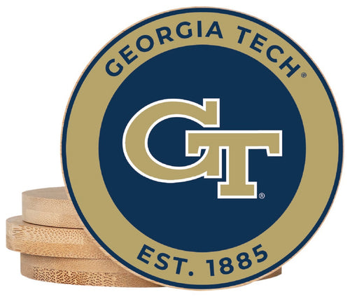Georgia Tech Yellow Jackets Coaster Wooden 3.5 x 3.5-Inch 4 Pack Officially Licensed Collegiate Product 
