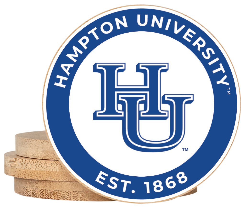 Hampton University Coaster Wooden 3.5 x 3.5-Inch 4 Pack Officially Licensed Collegiate Product 