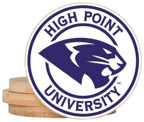 High Point University Coaster Wooden 3.5 x 3.5-Inch 4 Pack Officially Licensed Collegiate Product 