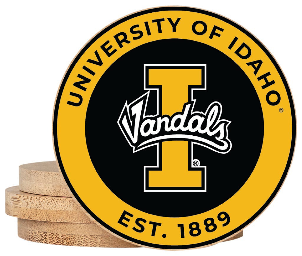 Idaho Vandals Coaster Wooden 3.5 x 3.5-Inch 4 Pack Officially Licensed Collegiate Product 