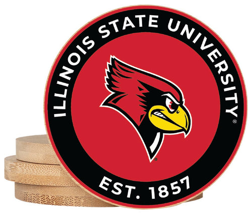 Illinois State Redbirds Coaster Wooden 3.5 x 3.5-Inch 4 Pack Officially Licensed Collegiate Product 