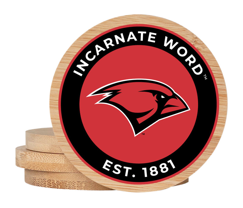 Incarnate Word Cardinals Coaster Wooden 3.5 x 3.5-Inch 4 Pack Officially Licensed Collegiate Product