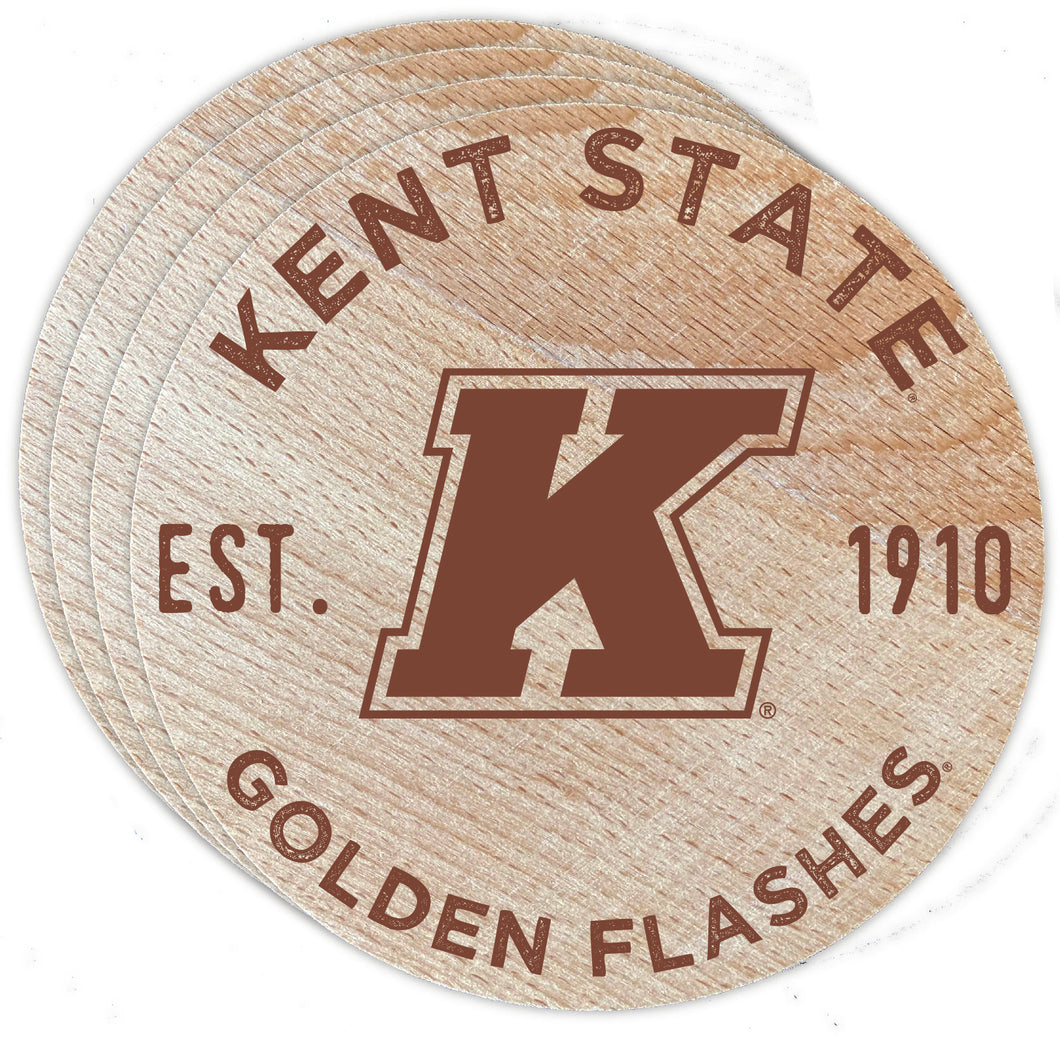 Kent State University Wood Coaster Engraved 4-Pack Officially Licensed