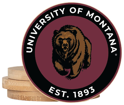 Montana University Coaster Wooden 3.5 x 3.5-Inch 4 Pack Officially Licensed Collegiate Product 