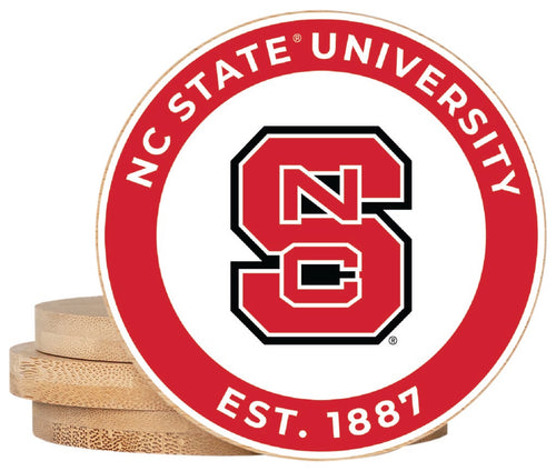 NC State Wolfpack Coaster Wooden 3.5 x 3.5-Inch 4 Pack Officially Licensed Collegiate Product 