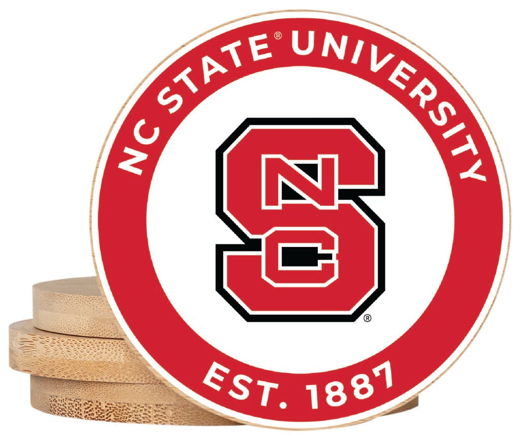 NC State Wolfpack Coaster Wooden 3.5 x 3.5-Inch 4 Pack Officially Licensed Collegiate Product 