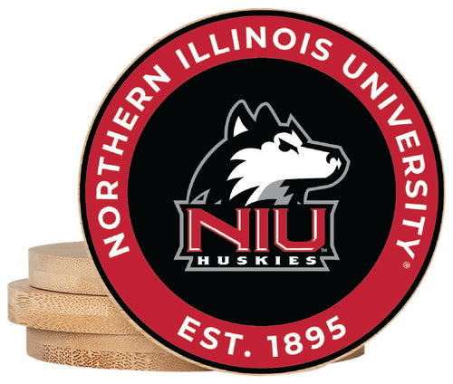 Northern Illinois Huskies Coaster Wooden 3.5 x 3.5-Inch 4 Pack Officially Licensed Collegiate Product 