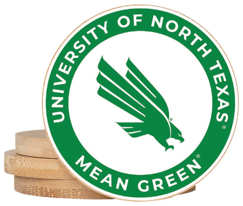 North Texas Coaster Wooden 3.5 x 3.5-Inch 4 Pack Officially Licensed Collegiate Product 