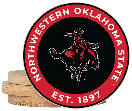 Northwestern Oklahoma State University Coaster Wooden 3.5 x 3.5-Inch 4 Pack Officially Licensed Collegiate Product 