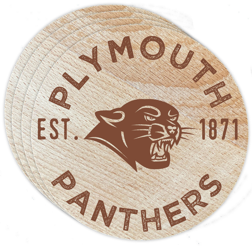 Plymouth State University Wood Coaster Engraved 4-Pack Officially Licensed