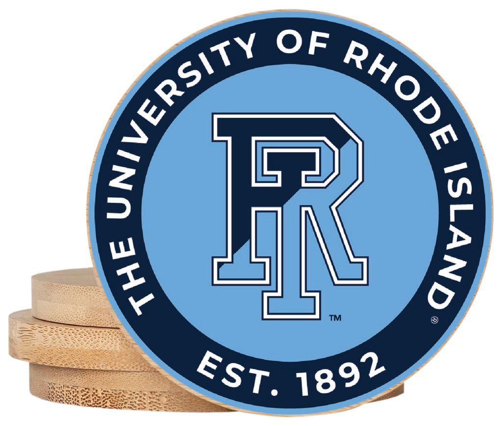 Rhode Island University Coaster Wooden 3.5 x 3.5-Inch 4 Pack Officially Licensed Collegiate Product 