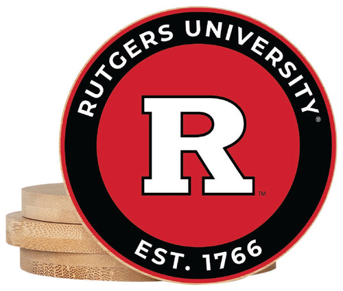 Rutgers Scarlet Knights Coaster Wooden 3.5 x 3.5-Inch 4 Pack Officially Licensed Collegiate Product 
