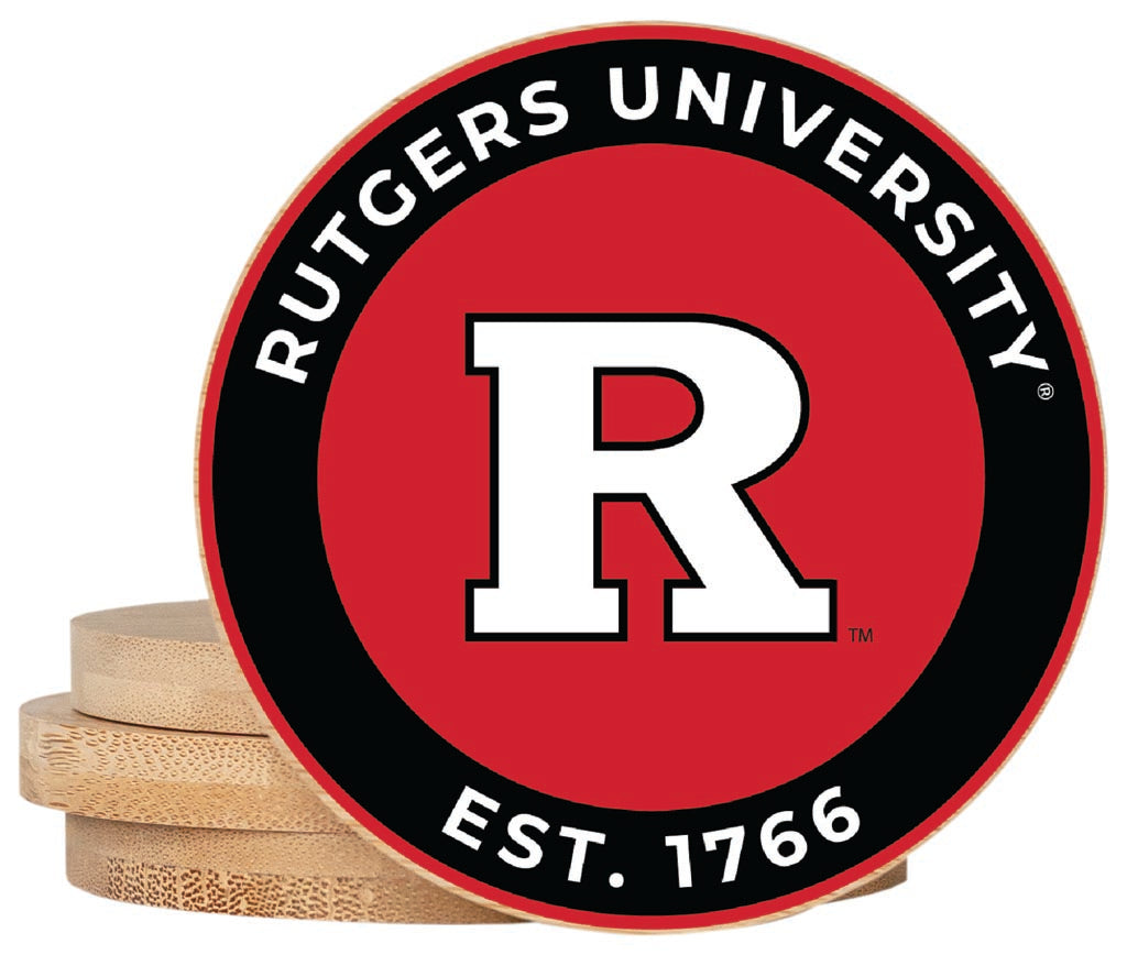 Rutgers Scarlet Knights Coaster Wooden 3.5 x 3.5-Inch 4 Pack Officially Licensed Collegiate Product 