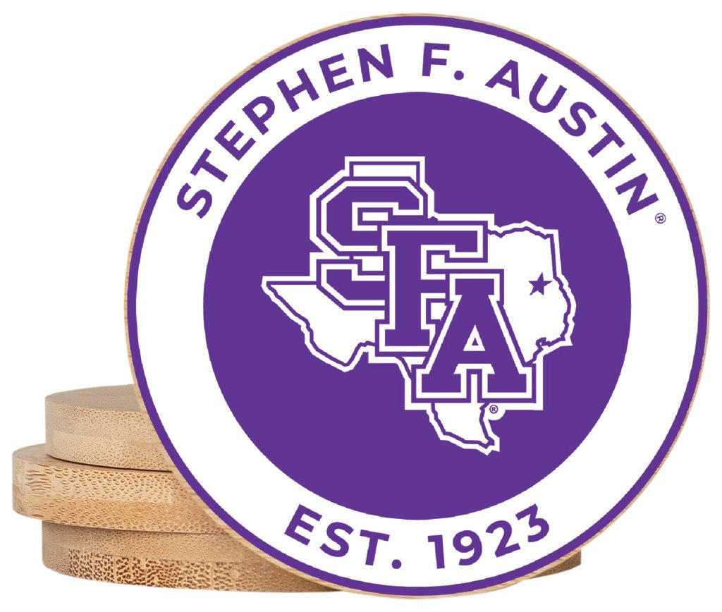 Stephen F. Austin State University Coaster Wooden 3.5 x 3.5-Inch 4 Pack Officially Licensed Collegiate Product 