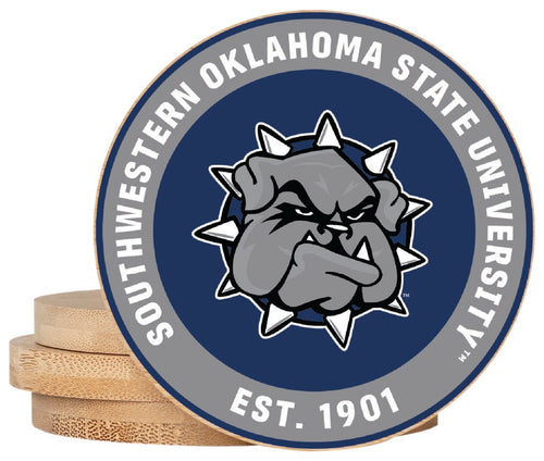 Southwestern Oklahoma State University Coaster Wooden 3.5 x 3.5-Inch 4 Pack Officially Licensed Collegiate Product 