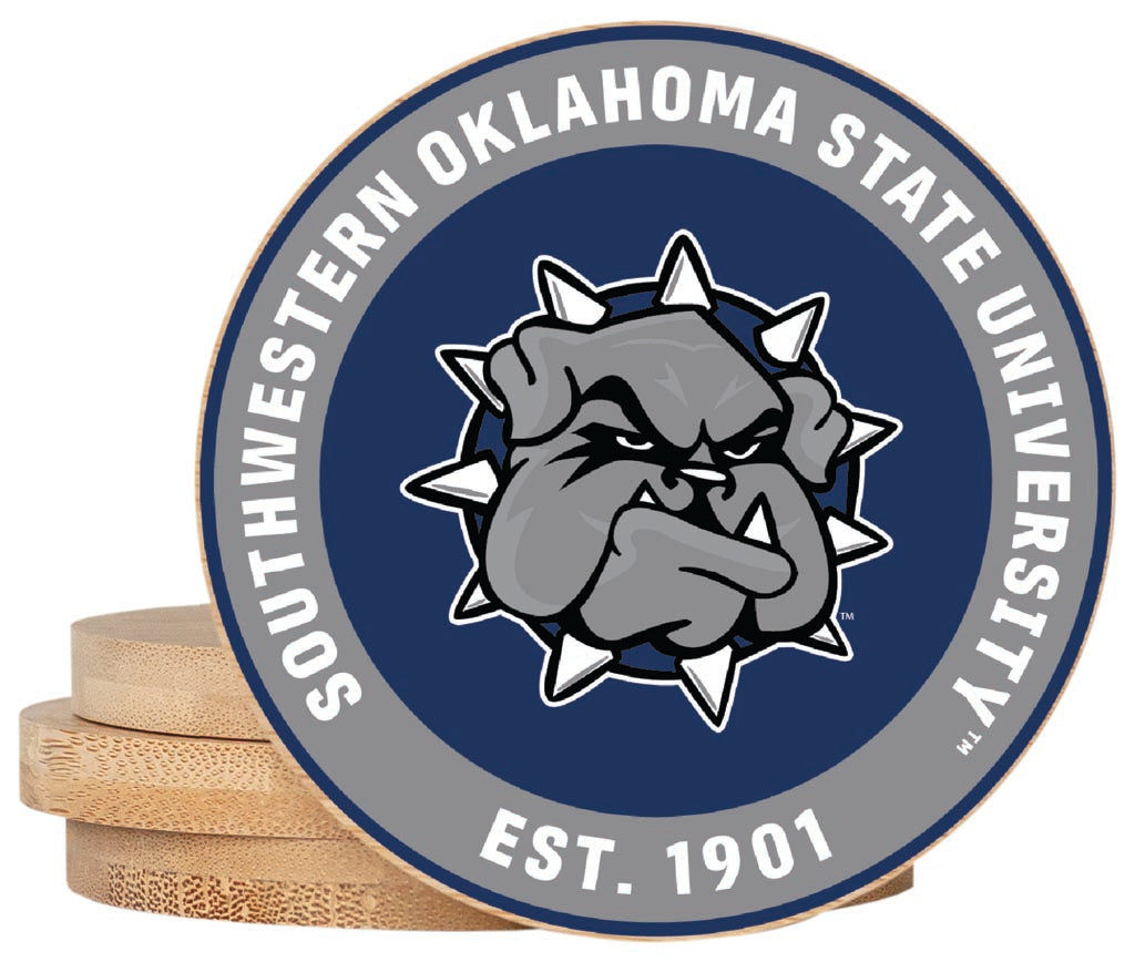 Southwestern Oklahoma State University Coaster Wooden 3.5 x 3.5-Inch 4 Pack Officially Licensed Collegiate Product 