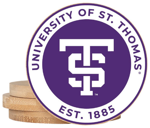 University of St. Thomas Coaster Wooden 3.5 x 3.5-Inch 4 Pack Officially Licensed Collegiate Product 