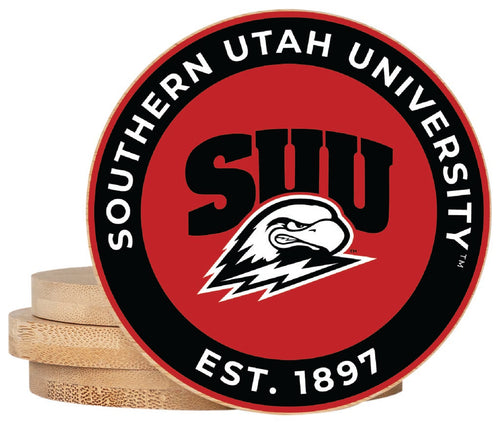 Southern Utah University Coaster Wooden 3.5 x 3.5-Inch 4 Pack Officially Licensed Collegiate Product 