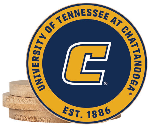 University of Tennessee at Chattanooga Coaster Wooden 3.5 x 3.5-Inch 4 Pack Officially Licensed Collegiate Product 