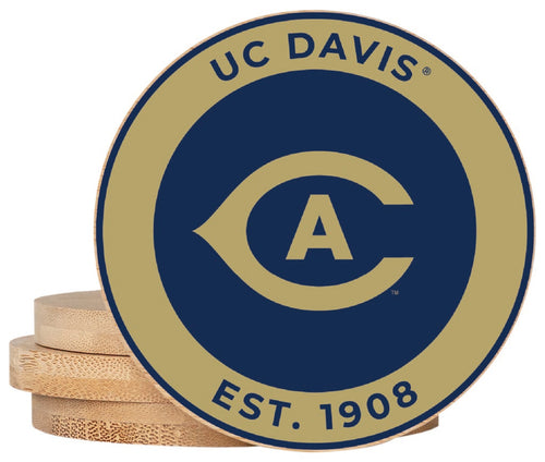 UC Davis Aggies Coaster Wooden 3.5 x 3.5-Inch 4 Pack Officially Licensed Collegiate Product 