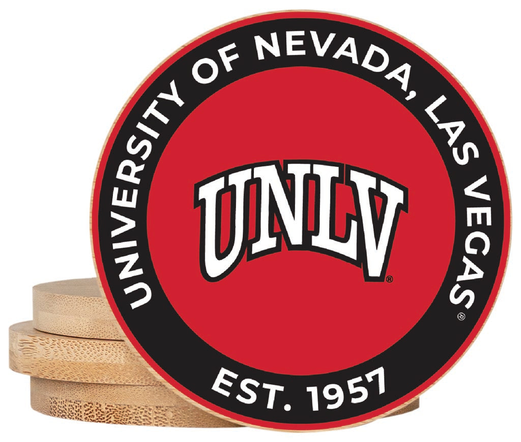 UNLV Rebels Coaster Wooden 3.5 x 3.5-Inch 4 Pack Officially Licensed Collegiate Product 