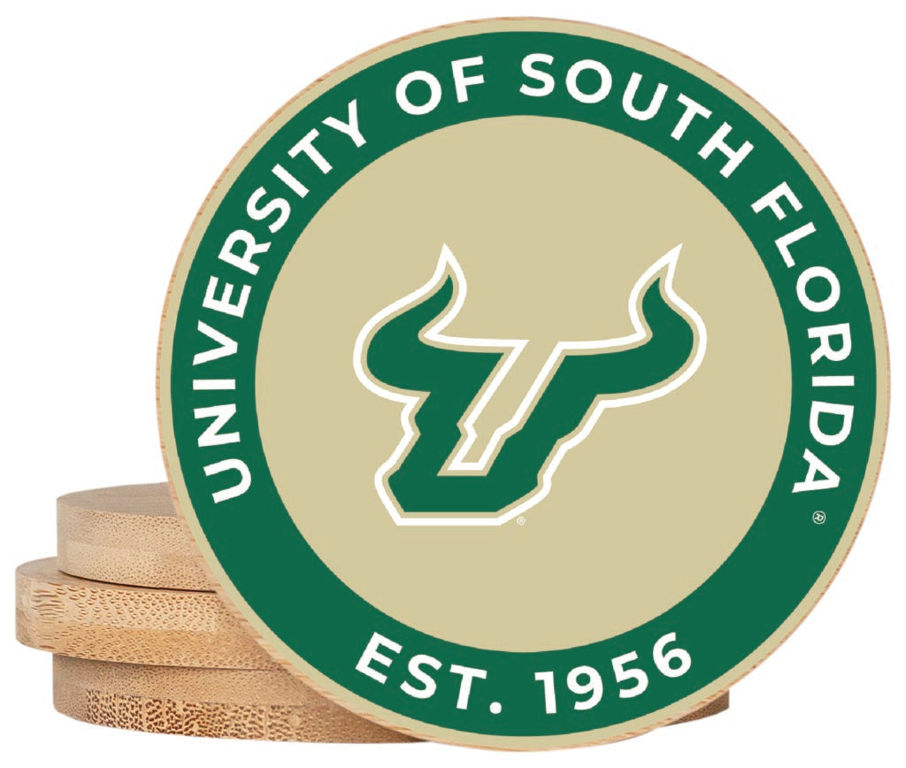 South Florida Bulls Coaster Wooden 3.5 x 3.5-Inch 4 Pack Officially Licensed Collegiate Product 