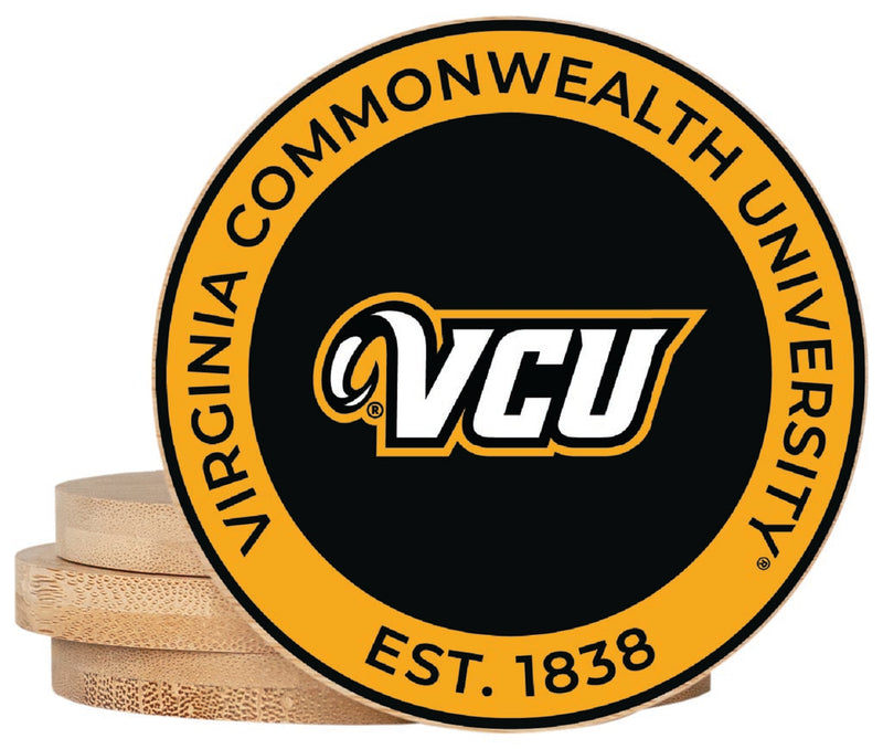Virginia Commonwealth Coaster Wooden 3.5 x 3.5-Inch 4 Pack Officially Licensed Collegiate Product 