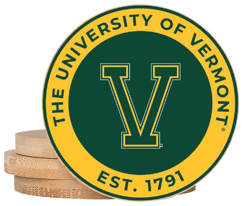 Vermont Catamounts Coaster Wooden 3.5 x 3.5-Inch 4 Pack Officially Licensed Collegiate Product 
