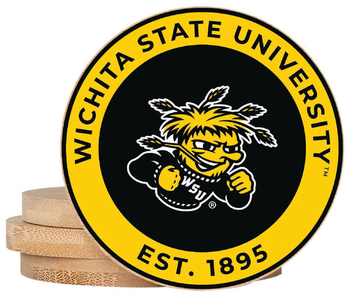 Wichita State Shockers Coaster Wooden 3.5 x 3.5-Inch 4 Pack Officially Licensed Collegiate Product 