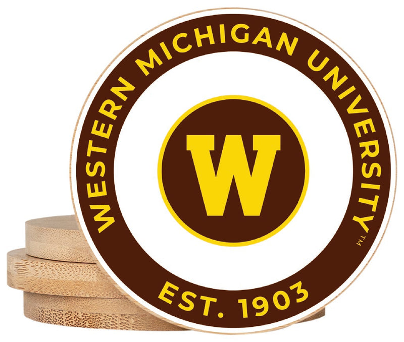Western Michigan University Coaster Wooden 3.5 x 3.5-Inch 4 Pack Officially Licensed Collegiate Product 