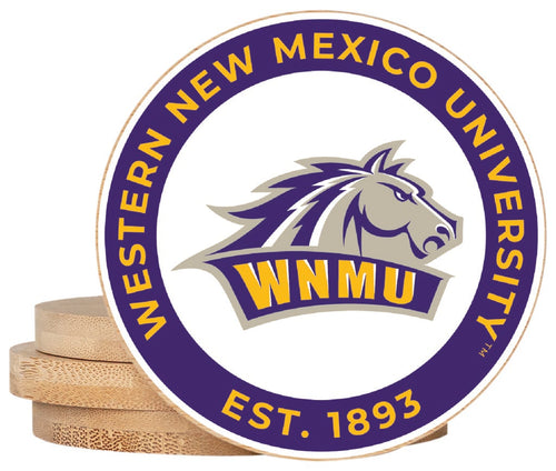 Western New Mexico University Coaster Wooden 3.5 x 3.5-Inch 4 Pack Officially Licensed Collegiate Product 