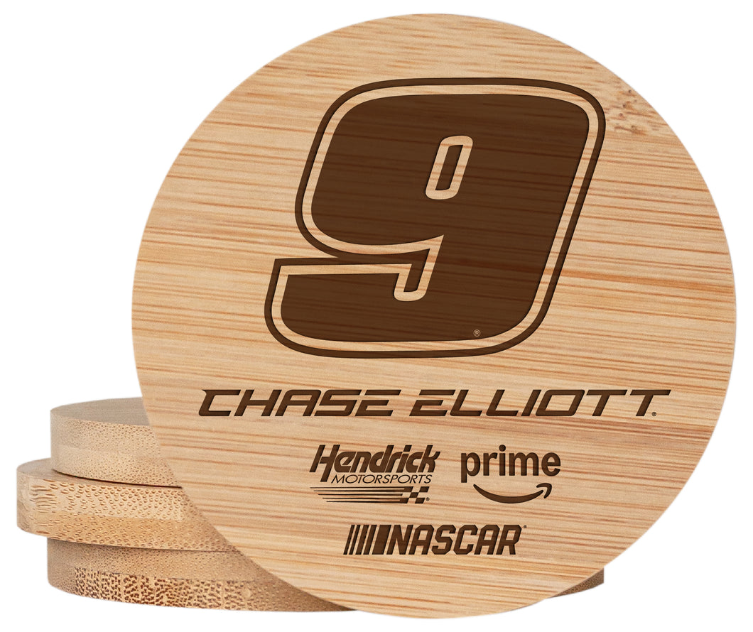 Nascar #9 Chase Elliott Officially Licensed Engraved Wooden Coaster - Set of 4